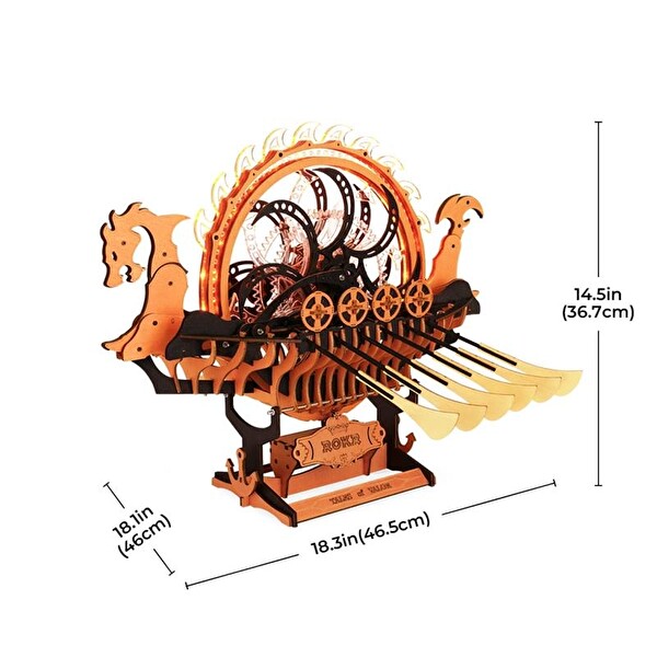 Rokr LK802 Viking Gemisi DIY Ahşap 3D Wooden Puzzle Detaylı Dekoratif Minyatür Maket Model Seti