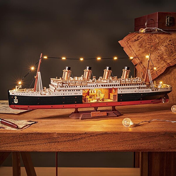 Rolife TGL02 Gemi 1912 Eternal Atlantic Voyager DIY Minyatür Maket Model Seti Ahşap 3D Wooden Puzzle Hobi Oyuncak Kiti