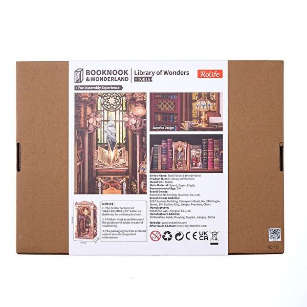 Rolife TGB16 Library of Wonders Kitap Köşesi Book Nook DIY Minyatür Maket Model Seti Mini Dollhouse 3D Ahşap Dekoratif Kiti
