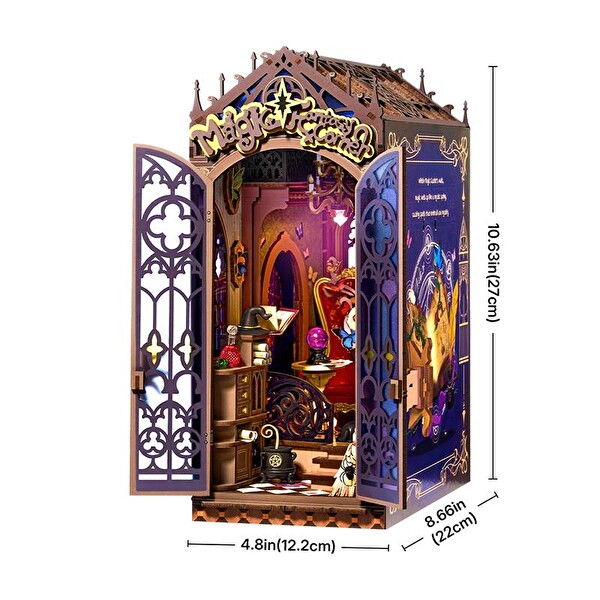 Rolife TGB14 Magic Fantasy Corner Kitap Köşesi Book Nook DIY Minyatür Maket Model Seti Mini Dollhouse 3D Ahşap Hobi Kiti