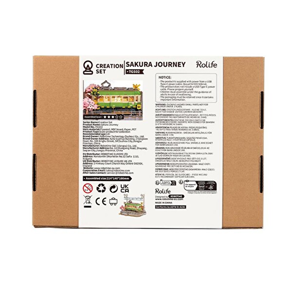 Rolife TGS02 Lokomotif Tren Sakura Journey DIY Minyatür Maket Model Seti Ahşap 3D Wooden Puzzle Eğitici Hobi Tasarım Kiti