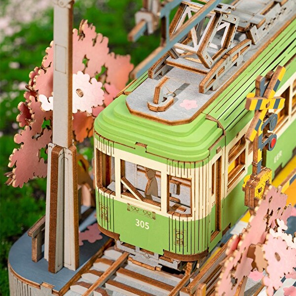 Rolife TGS02 Lokomotif Tren Sakura Journey DIY Minyatür Maket Model Seti Ahşap 3D Wooden Puzzle Eğitici Hobi Tasarım Kiti
