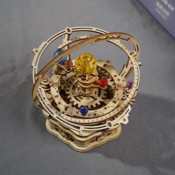 Rokr AMK51 Müzik Kutusu Starry Night Music Box DIY Mechanical 3D Wooden Puzzle Maket Model Seti Detaylı Dekoratif Hobi Kiti