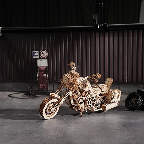 Rokr LK504 Motosiklet Cruiser Motorcycle DIY Minyatür Maket Model Seti Ahşap 3D Wooden Puzzle Detaylı Dekoratif Hobi Kiti