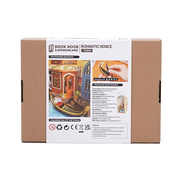 Rolife TGB08 Venedik Romantic Venice Kitap Köşesi DIY Minyatür Maket Model Seti Mini Dollhouse 3D Ahşap Dekoratif Hobi Kiti