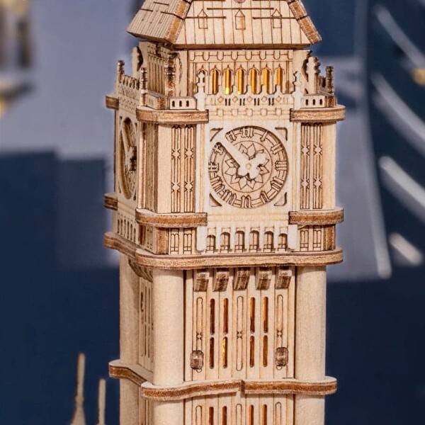 Rolife TG507 Saat Kulesi Big Ben DIY Minyatür Maket Model Seti Ahşap 3D Wooden Puzzle Detaylı Dekoratif Hobi Tasarım Kiti