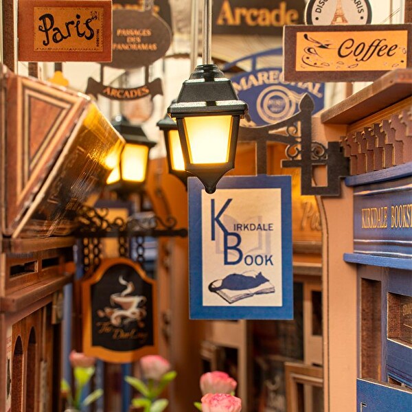 Rolife TGB10 Arcade Dating Kitap Köşesi Book Nook DIY Minyatür Maket Model Seti Mini Dollhouse 3D Ahşap Dekoratif Hobi Kiti