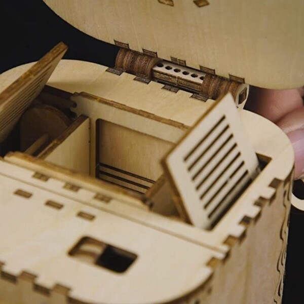 Rokr LK502 Hareketli Hazine Kutusu Treasure Box DIY Minyatür Maket Model Seti Ahşap 3D Wooden Puzzle Detaylı Dekoratif Hobi Kiti