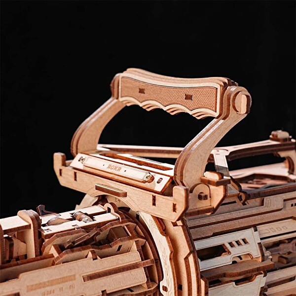Rokr LQA01 AK-47 Rotating-Barrel Machine Gun DIY Minyatür Maket Model Seti Ahşap 3D Wooden Puzzle Detaylı Dekoratif Hobi Kiti
