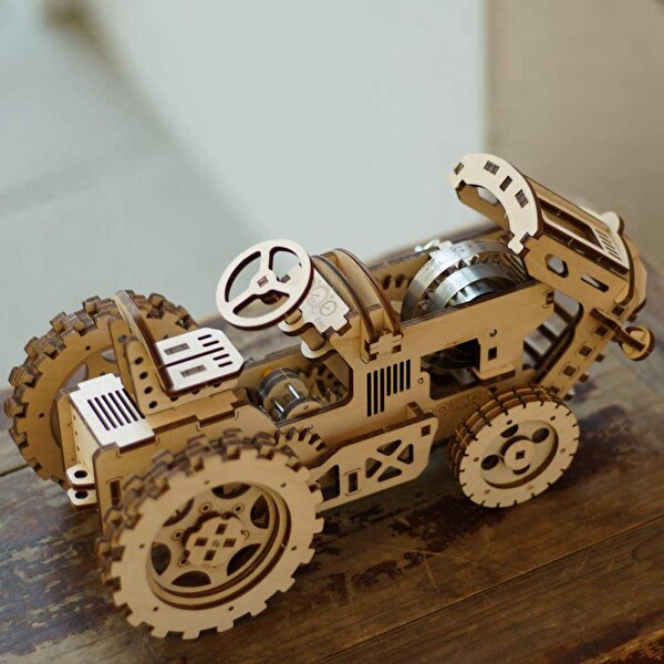 Rokr LK401 Traktör Tractor DIY Minyatür Maket Model Seti Ahşap 3D Wooden Puzzle Detaylı Dekoratif Hobi Seti Ahşap Maket Kiti