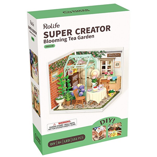Rolife DW013B Çiçek Açan Çay Bahçesi Blooming Tea Garden DIY Minyatür Maket Model Seti Mini Dollhouse 3D Ahşap Hobi Kiti