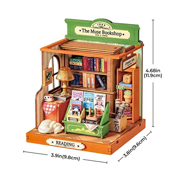 Rolife DS040 The Muse Bookshop DIY Minyatür Kitabevi Maketi 3D Model Kit
