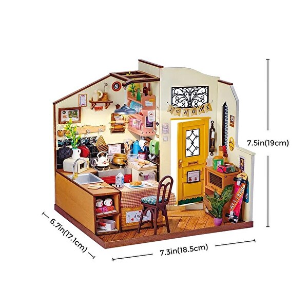 Rolife DG159 Cozy Kitchen DIY Minyatür Mutfak Maketi 3D Model Kit