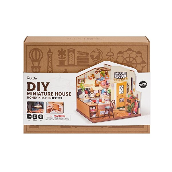 Rolife DG159 Cozy Kitchen DIY Minyatür Mutfak Maketi 3D Model Kit