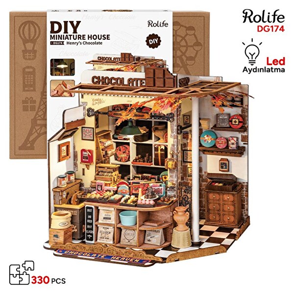 Rolife DG174 Henry's Chocolate DIY Minyatür Ev Maketi 3D Model Kit