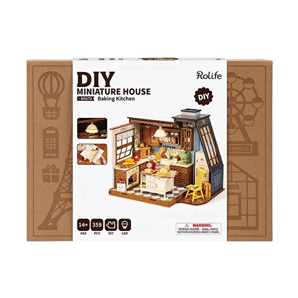 Rolife DG172 Baking Kitchen DIY Minyatür Ev Maketi 3D Model Kit
