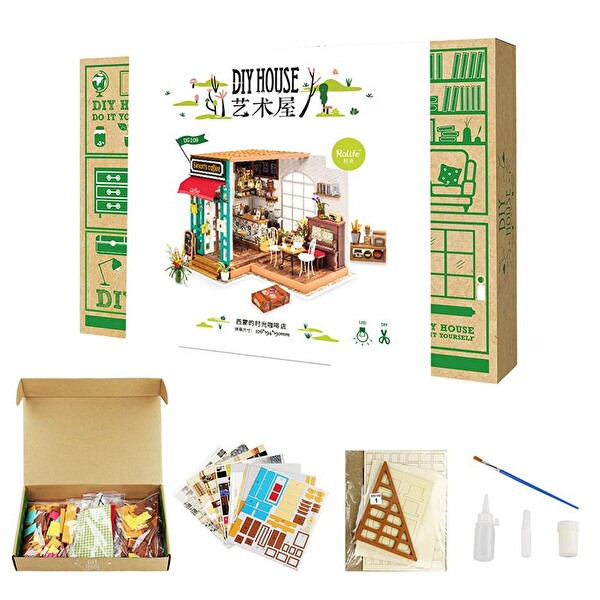 Rolife DG109 Simon's Coffee DIY Minyatür Kahve Dükkanı Maketi 3D Model Kit