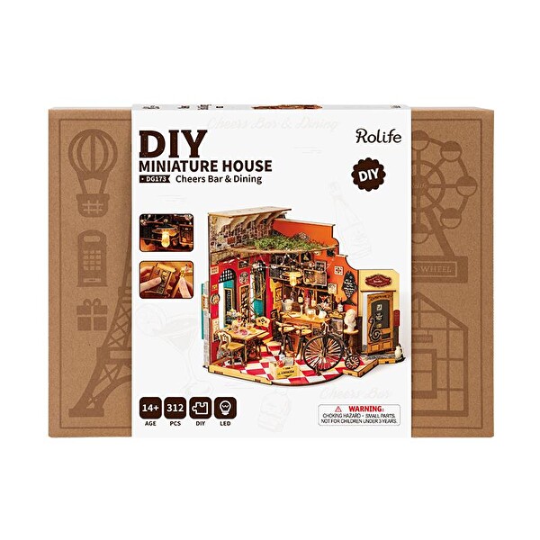 Rolife DG173 Cheers Bar & Dining DIY Minyatür Bar ve Restoran Maketi 3D Model Kit