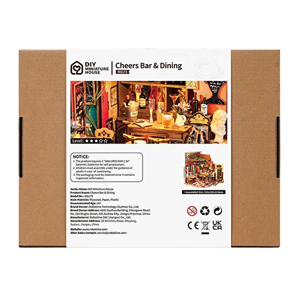 Rolife DG173 Cheers Bar & Dining DIY Minyatür Bar ve Restoran Maketi 3D Model Kit