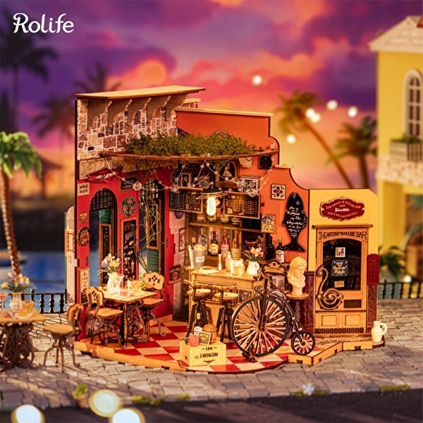 Rolife DG173 Cheers Bar & Dining DIY Minyatür Bar ve Restoran Maketi 3D Model Kit