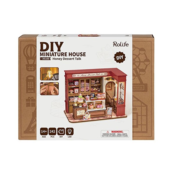 Rolife DG168 Honey Dessert Talk DIY Minyatür Tatlı Dükkanı Maketi 3D Model Kit