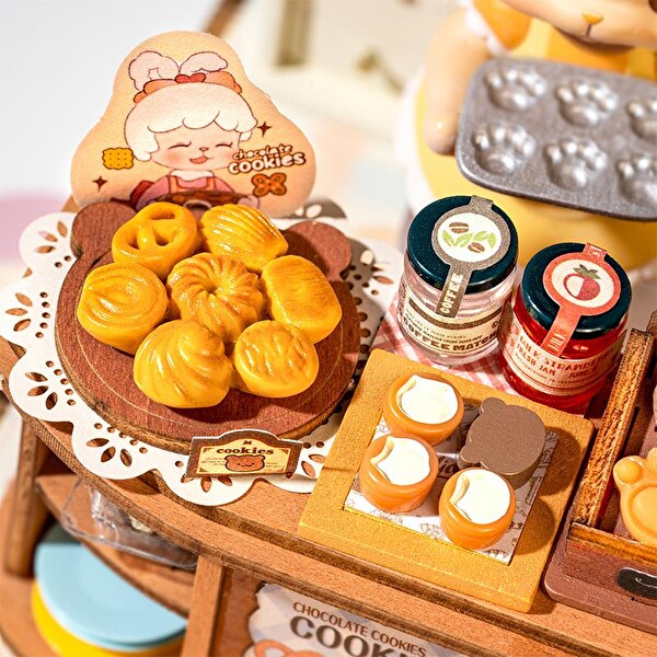 Rolife DG177 Cookii Bunny's Cookie Shop DIY Minyatür Kurabiye Dükkanı Maketi 3D Model Kit