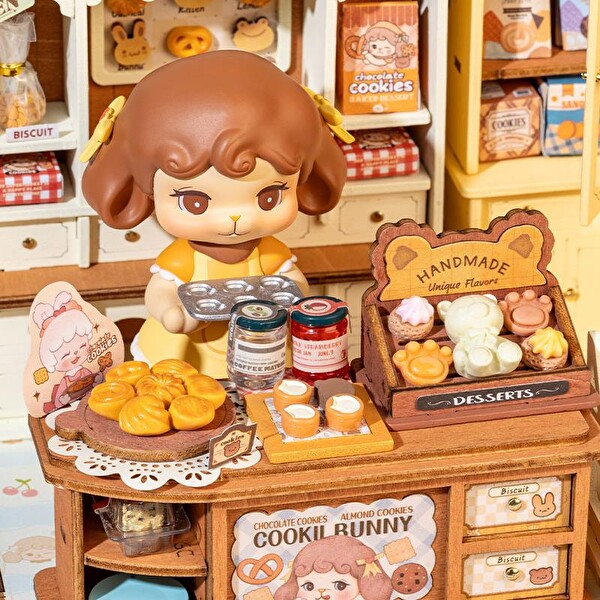 Rolife DG177 Cookii Bunny's Cookie Shop DIY Minyatür Kurabiye Dükkanı Maketi 3D Model Kit