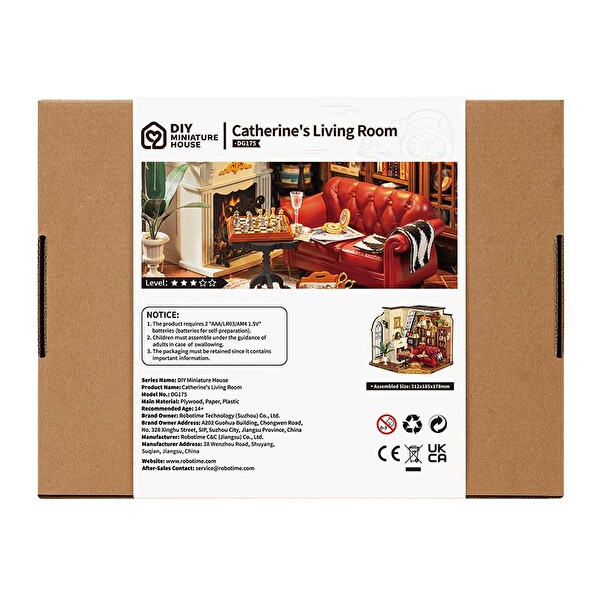 Rolife DG175 Catherine's Living Room DIY Minyatür Oturma Odası Maketi 3D Model Kit