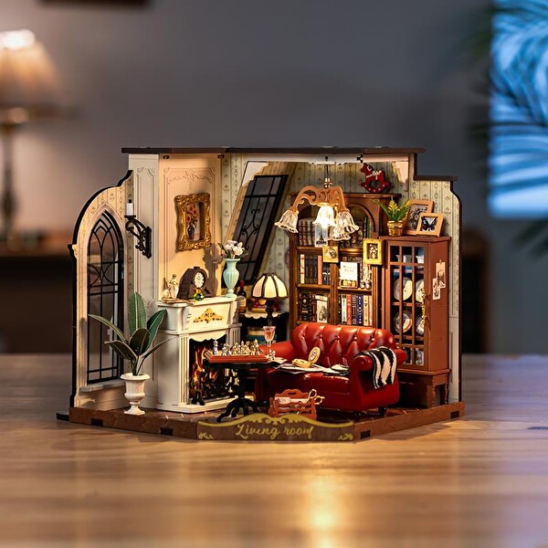 Rolife DG175 Catherine's Living Room DIY Minyatür Oturma Odası Maketi 3D Model Kit