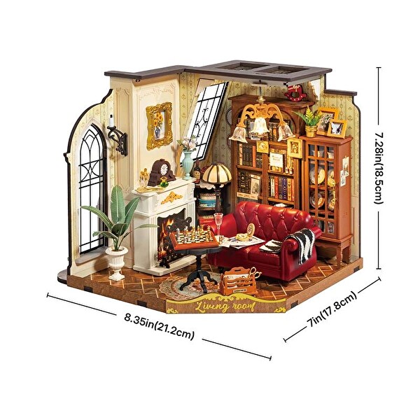 Rolife DG175 Catherine's Living Room DIY Minyatür Oturma Odası Maketi 3D Model Kit