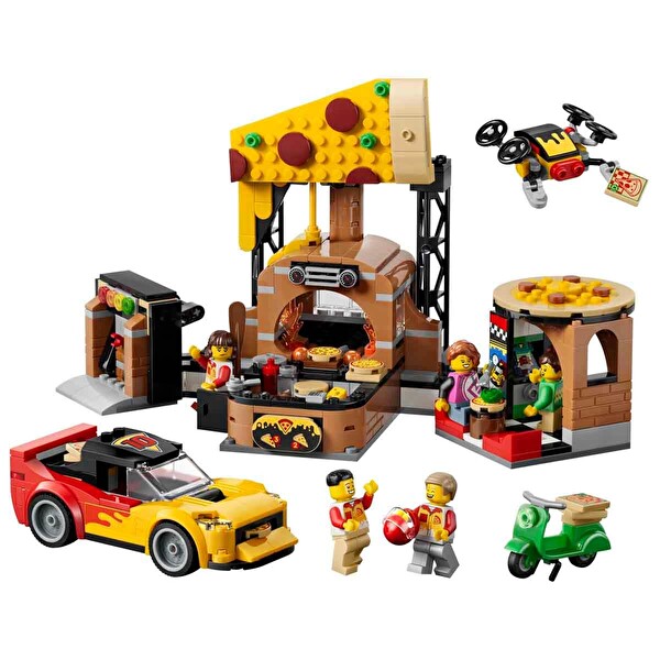 LEGO City Araçlarla Pizza Dağıtım Deneyimi 60496