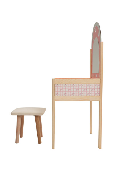 Rozitoys Ahşap Çocuklar için Makyaj Masası Ve Taburesi 005966-67