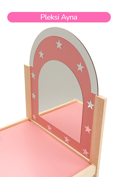 Rozitoys Ahşap Çocuklar için Makyaj Masası Ve Taburesi 005966-67
