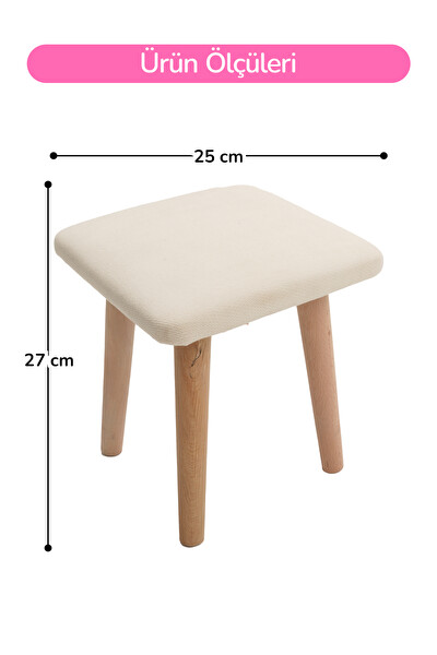 Rozitoys Çocuklar için Pleksi Aynalı Ahşap Makyaj Masası Ve Taburesi