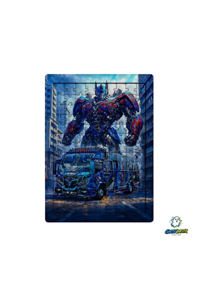 Ghostbastır Design Transformers Optimus Prime 99 Parça Ayaklı Puzzle - Dekoratif Çocuk Yapbozu 0212