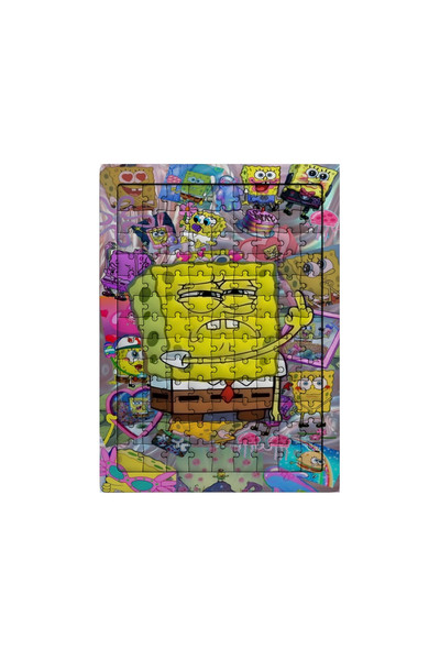 Ghostbastır Design Sünger Bob 99 Parça Ayaklı Puzzle - Dekoratif Çocuk Yapbozu 009