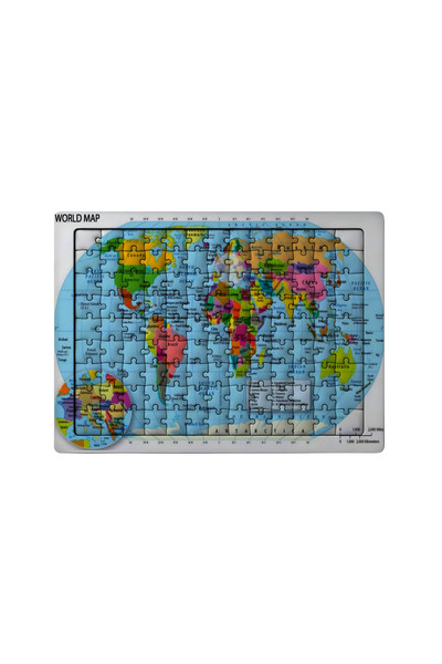 Ghostbastır Design Eğitici Dünya Haritası 99 Parça Ayaklı Puzzle - Dekoratif Çocuk Yapbozu 056