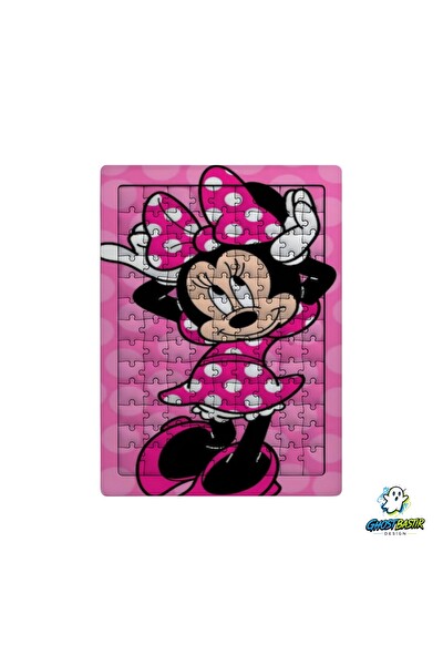 Ghostbastır Design Minnie Mouse 99 Parça Ayaklı Puzzle - Dekoratif Çocuk Yapbozu 0236