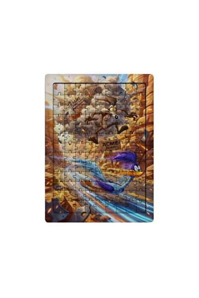 Ghostbastır Design Road Runner ve Coyote 99 Parça Ayaklı Puzzle - Dekoratif Çocuk Yapbozu 042