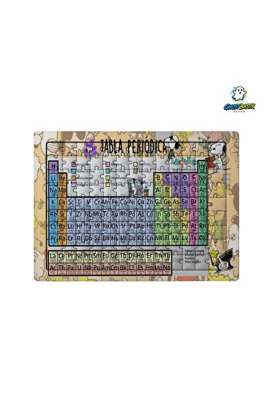 Ghostbastır Design Eğitici Snoopy Periyodik Tablo 99 Parça Ayaklı Puzzle - Dekoratif Çocuk Yapbozu 0108