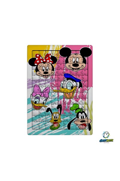Ghostbastır Design Disney Karakterleri 99 Parça Ayaklı Puzzle - Dekoratif Çocuk Yapbozu 0214