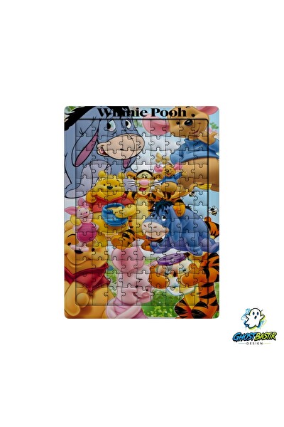 Ghostbastır Design Winnie The Pooh 99 Parça Ayaklı Puzzle - Dekoratif Çocuk Yapbozu 0245