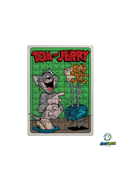 Ghostbastır Design Tom ve Jerry 99 Parça Ayaklı Puzzle - Dekoratif Çocuk Yapbozu 0234