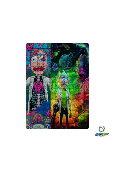 Ghostbastır Design Rick and Morty 99 Parça Ayaklı Puzzle - Dekoratif Çocuk Yapbozu 0182