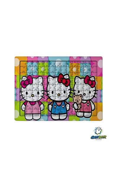 Ghostbastır Design Hello Kitty 99 Parça Ayaklı Puzzle - Dekoratif Çocuk Yapbozu 0166