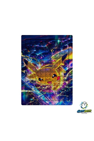 Ghostbastır Design Pikachu 99 Parça Ayaklı Puzzle - Dekoratif Çocuk Yapbozu 0247