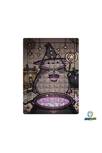 Ghostbastır Design Pusheen 99 Parça Ayaklı Puzzle - Dekoratif Çocuk Yapbozu 0180