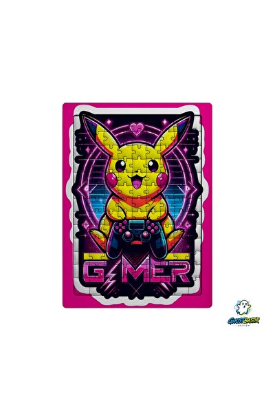 Ghostbastır Design Pikachu 99 Parça Ayaklı Puzzle - Dekoratif Çocuk Yapbozu 0177