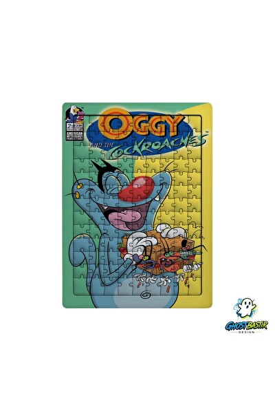 Ghostbastır Design Oggy 99 Parça Ayaklı Puzzle - Dekoratif Çocuk Yapbozu 0256