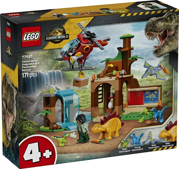 LEGO Jurassic World 77981 Velociraptor Stegosaurus ve Pteranodon Kurtarma Seti